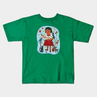 Frida Kahlo & Pets Kids T-Shirt